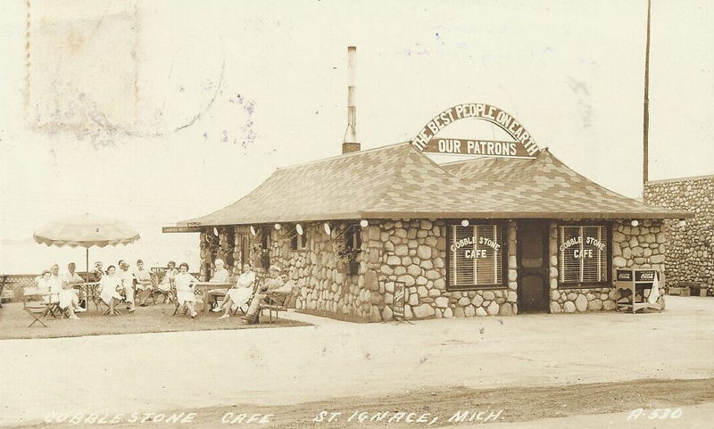 Cobblestone Cafe - Vintage Postcard